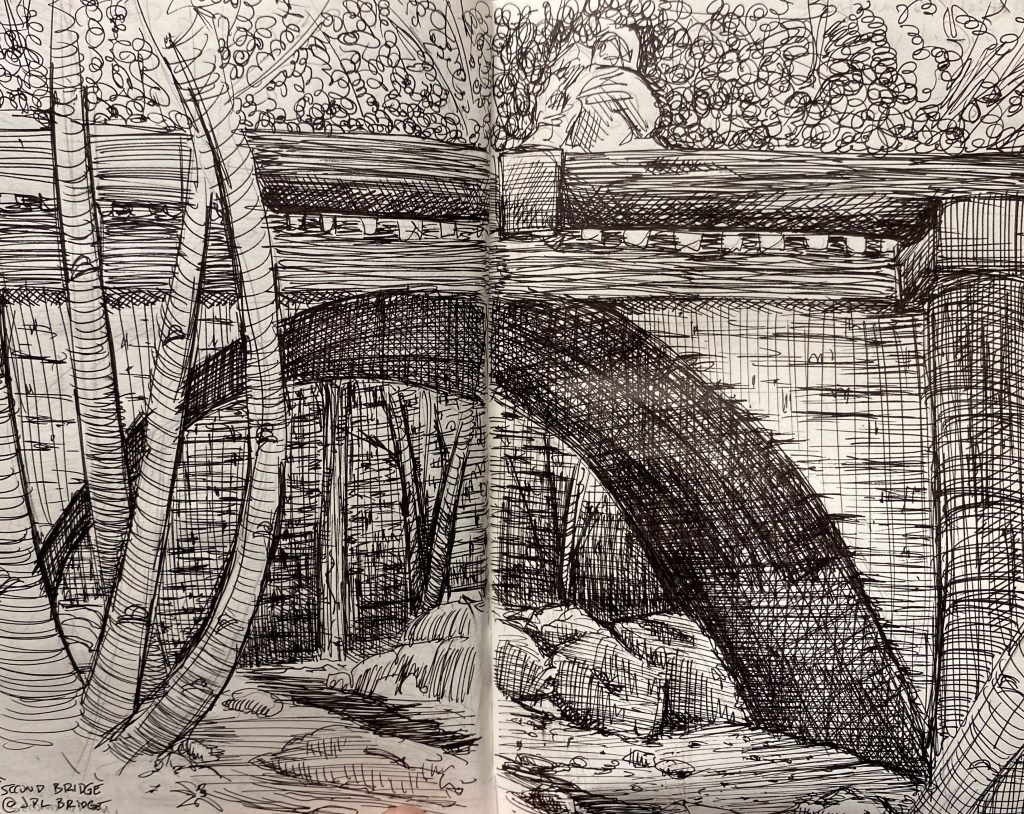 Looking beyond the second bridge at the Upper Arroyo Seco in Alta Dena, CA.