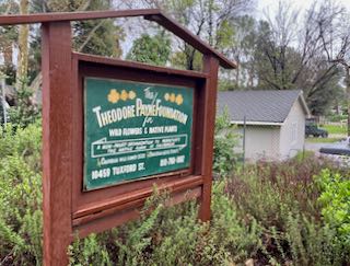 Entry sign at Theodore Payne Nursery.